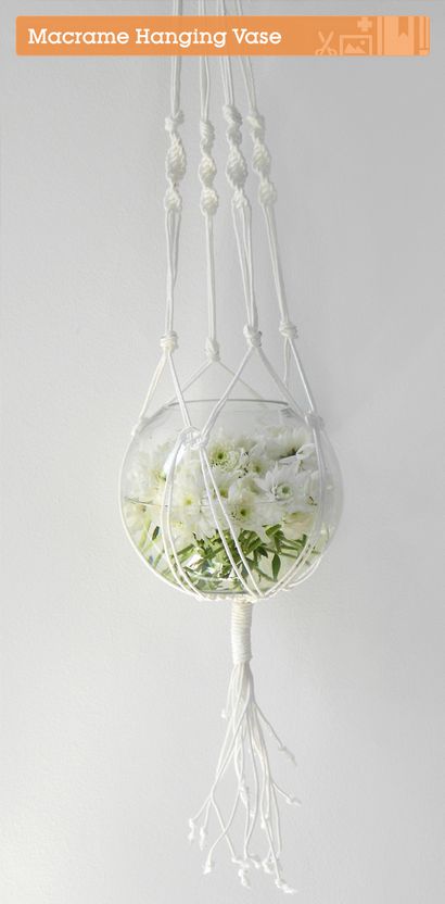 Faire un macramé Superbe Vase suspendu