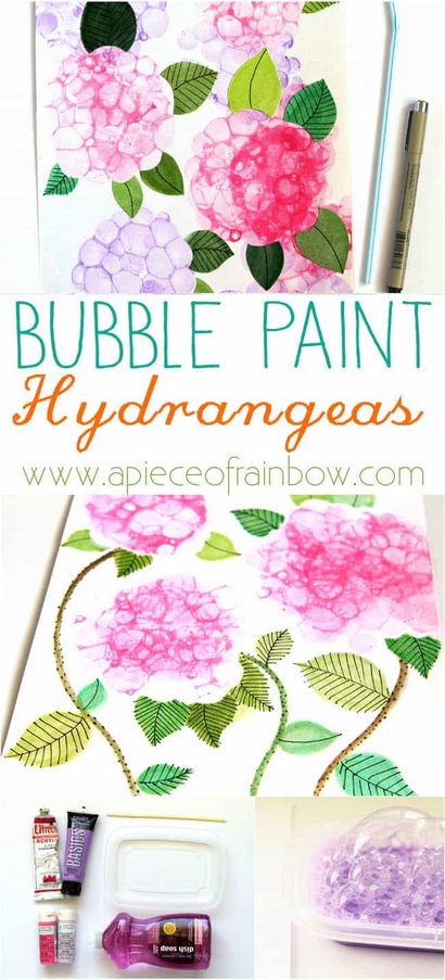 Machen Blase Farbe Blume Hortensien - ein Stück Regenbogen