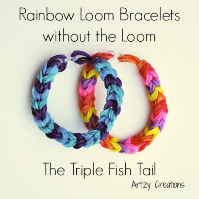 Make-Regenbogen-Loom-Armbänder unter Verwendung von zwei Bleistifte