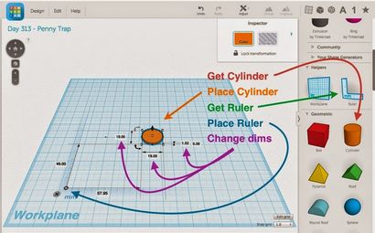 MakerHome Jour 313 - Conception d'un piège de Penny avec Tinkercad