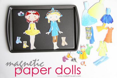 Machen Sie Ihr eigenes Magnetic Paper Dolls (und einen Stoffbezug für Ihre Metallbasis), Make It und Love It