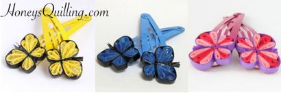 Faites votre propre papier Quilled Boucles d'oreilles papillon - Miel - de Quilling