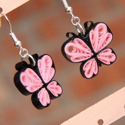 Faites votre propre papier Quilled Boucles d'oreilles papillon - Miel - de Quilling