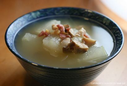 Faire Dong Gua ou melon d'hiver soupe recette, Mise au point snap Eat