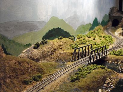 Rendre paysage de montagne pour chemins de fer modèle