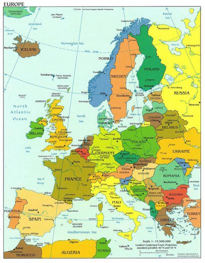 Carte de l'Europe, l'Europe Carte