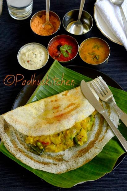 Masala Dosa Rezept-How Masala Dosa (Kartoffelfüllung) zu machen, Padhuskitchen