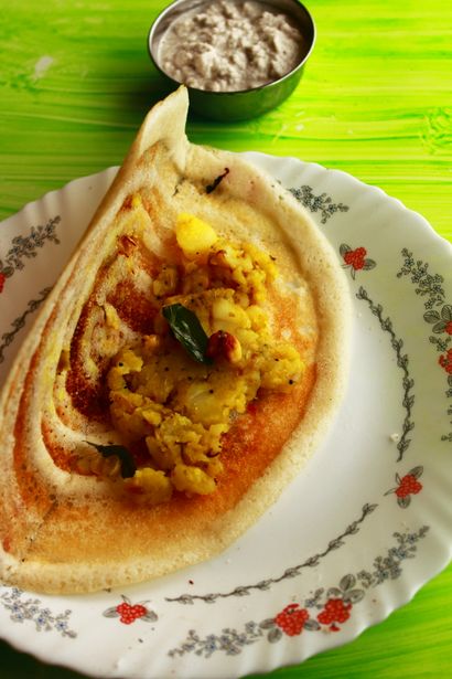 Masala recette dosa, masala dosai, comment faire masala dosa, l'Inde du Sud Recettes végétariennes indiennes