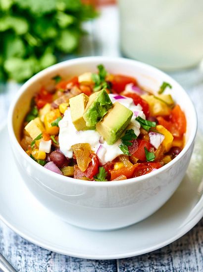 Soupe aux légumes mexicain - Vegan - sans gluten (comment faire de la soupe courgette mexicaine) Soupe aux légumes mexicain - Vegan - sans gluten