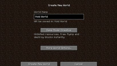 Minecraft Erstellen Sie Ihre eigenen Void World 4 Steps