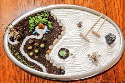 Miniatur-Zen-Garten zum Entspannen - kleiner Garten Ideen