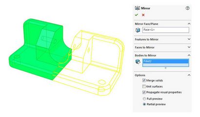 Pièces en miroir Dans SOLIDWORKS