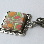 Mokume Gane pâte polymère collier (gane) Mokume Gane argile polymère Collier