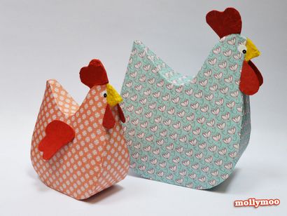 MollyMooCrafts Papiermaché Hens