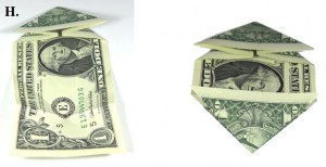 Dollar Plié Origami argent Bill Coeur - Artisanat Origami facile