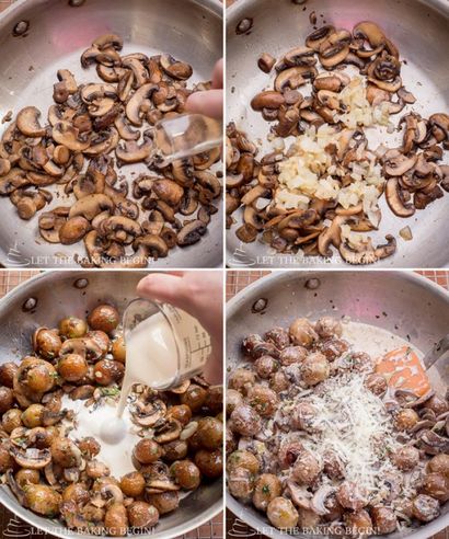Pommes de terre de champignons au parmesan crémeuse et sauce à l'ail - Laissez le Baking Begin!