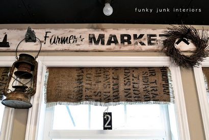 My $ Sackleinen Kaffeebohne Sack Jalousien - Funky Junk Interiors