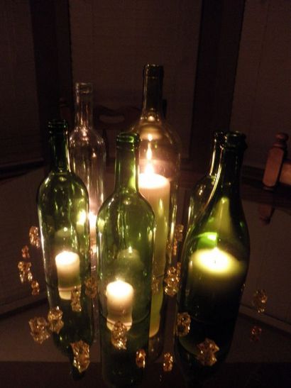 Mon bricolage surtouts de bouteille de vin, Weddingbee Galerie de photos (bouteille de vin de bougie comment faire) Mon bricolage surtouts de bouteille de vin, Weddingbee Galerie de photos