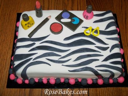 Mon premier gâteau Payé, Maquillage - Zébrures gâteau d'anniversaire - Rose Bakes