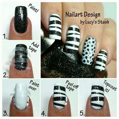 Tutoriels ongles Comment peindre un Nail Art de bande - jolis dessins