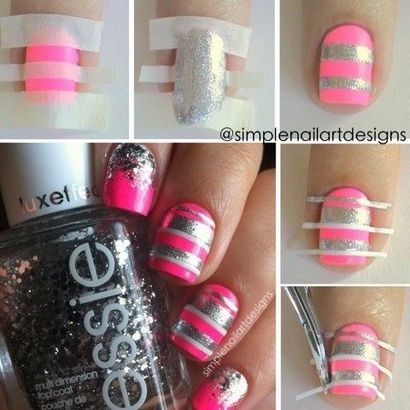 Tutoriels ongles Comment peindre un Nail Art de bande - jolis dessins