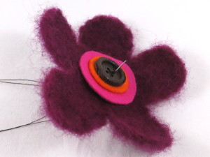 Aiguille Felted Broche fleur