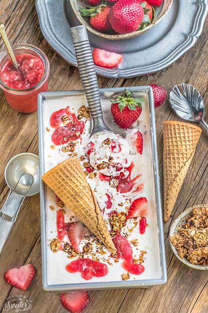 Non Churn Strawberry Cheesecake Ice Cream