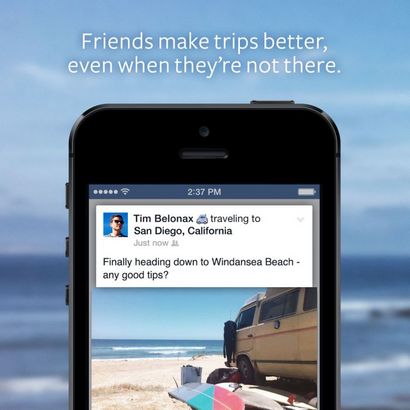 Maintenant Facebook veut que vous indiquer où vous vous - re - Traveling To, TechCrunch