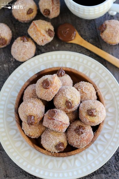 Trous nutella farcies à la cannelle sucre Donut