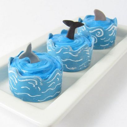 Petits gâteaux océan avec petit gâteau comestibles Waves Wrapper