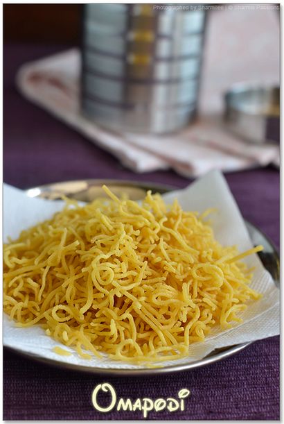 Omapodi Recette - Plaine Sev, facile Snacks Diwali - Sharmis Passions