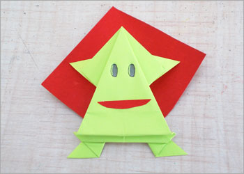 Origami-Frosch für Kinder Schritt für Schritt Anleitung