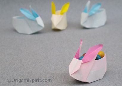 Instructions Origami mignon lapin Origami, lapin parfait Boîte pour Pâques