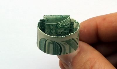 Origami Geld-Dollar-Bill-Ring - Best Schritt für Schritt Anleitung