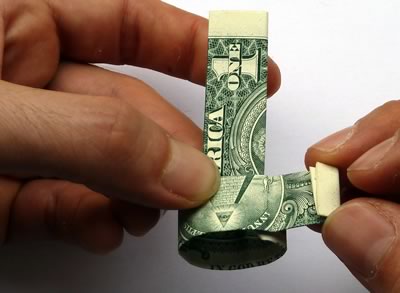 Origami Geld-Dollar-Bill-Ring - Best Schritt für Schritt Anleitung