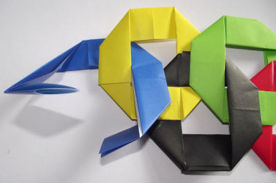 Origami Olympischen Ringe Craft für Kinder