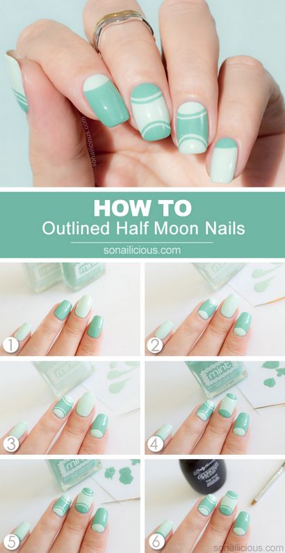 Skizziert Half Moon Manicure