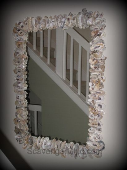 Oyster Shell Mirror diy - Chic Scavenger