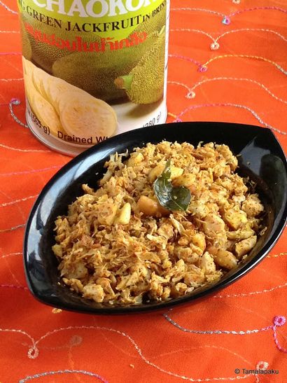 Panasa Pottu Fry ~ Raw Jack Fruit Fry ~ Tamalapaku