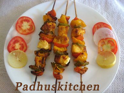 Paneer Tikka Recette- (four et un procédé cuisinière), Padhuskitchen