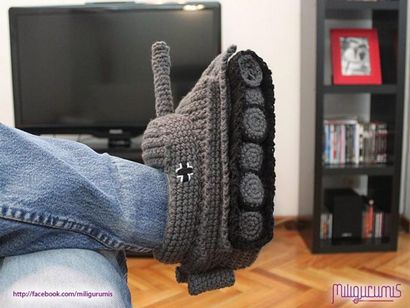 Panzer réservoir Knit Slippers bataille froide Toes