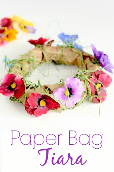 Sac de papier Tiara - un artisanat Printemps Enchanteur pour les petites filles - Happy Hooligans