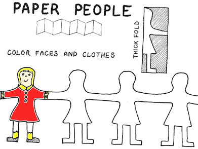Papierkette Basteln für Kinder Anleitungen zur Herstellung von Papier Ketten & amp; Papier-Schnitt-Puppen mit mit Ihrem