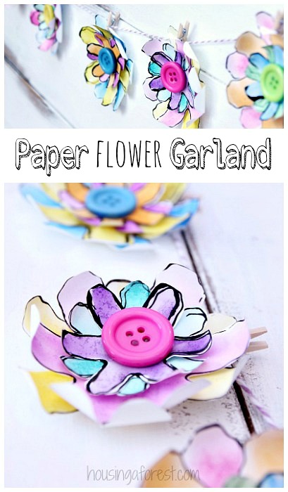 Papier Blume Garland - Gehäuse einen Wald