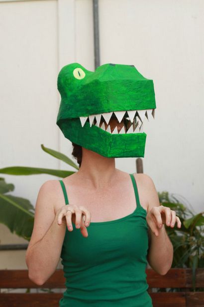 Pappmaché Dinosaurier-Maske - DIY How To