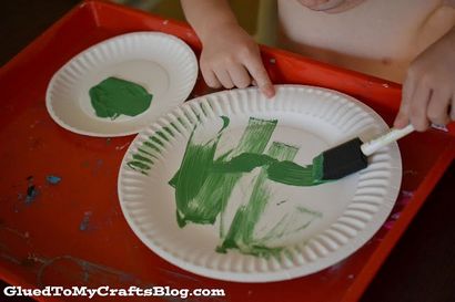 Paper Plate Frankenstein Kid Craft - Collé à mes Artisanat