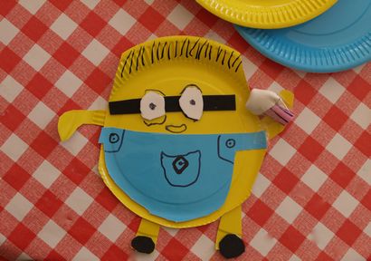 Paper Plate Minion Craft - Here Come the Girls