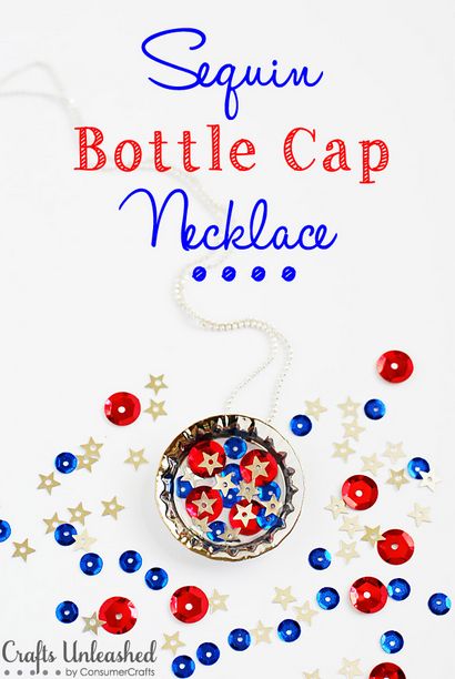 Patriotique bouteille de bricolage Sequin Cap Collier (Bouteille Sequin patriotique) Patriotique bouteille de bricolage Sequin Cap Collier