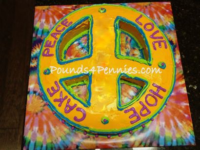 Friedenszeichen-Bindungs-Färbung Kuchen - Super leicht zu machen für eine große Party