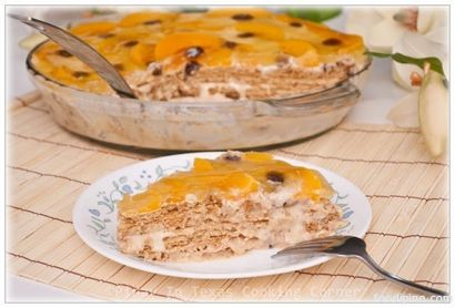 Peach Kühlschrank Kuchen, FOODIPINO ™